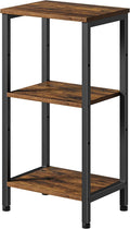 Small Side Table, Tall End Table with Adjustable Shelf, Accent Table Stand for Home Decor, Small Entryway Table, Bedroom Nightstand, Living Room, Office, Rustic Brown