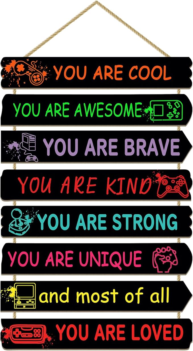 Boys Room Decor Games Room Decor for Boys Inspirational Wall Art Kids Wall Decor Little Boy Gaming Room Wooden Sign Nursery Room Decor (gaming room)