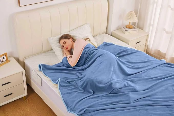 Soft Twin Size Blanket for All Season Lightweight Thermal Fleece Summer Autumn Fall Winter Spring Blankets for Twin/Twin XL Extra Long Bed Couch Sofa,66x90 Inches,Washed Blue