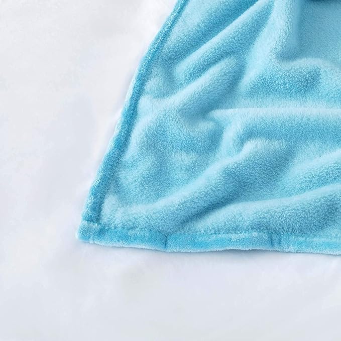 MOONLIGHT20015 Silk Touch Warm Fleece Throw Blankets - 400 GSM Throws for Sofa Fluffy Blanket Bed Throw for Bedroom, Couch, Travel (Light Blue, King 108" x 90")