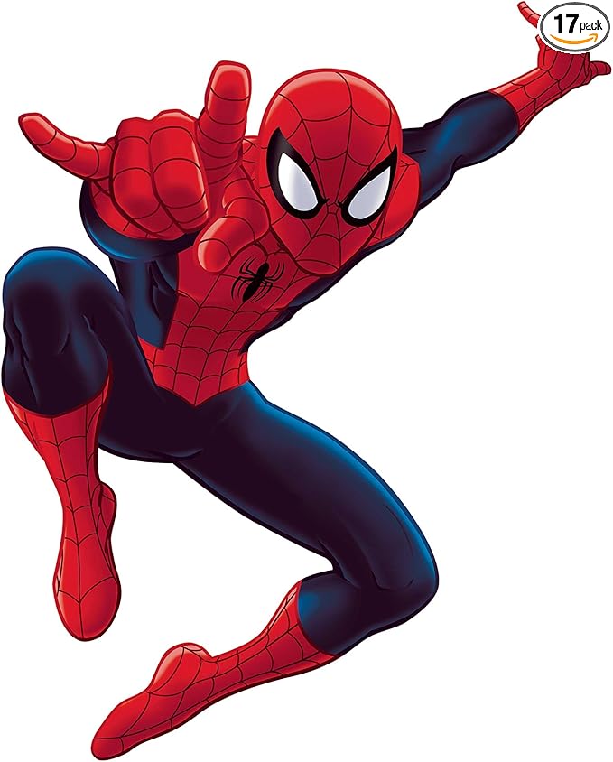 RoomMates Marvel Ultimate Spider-Man Giant Peel and Stick Wall Decals by RoomMates, RMK4831GM, Red, Blue, Yellow