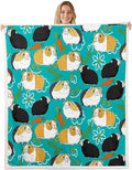 Erosebridal Kids Guinea Pig Sherpa Blanket Throw for Boys Girls - Cavia Porcellus Popular Household Pet Animal Fleece - Dairy Carrot Cartoon Fuzzy Throw 50"x60" Green Blue Red
