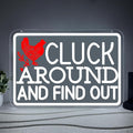 Cluck Around and Find Out Neon Sign,Chicken Led Neon Signs for Home Farm Chicken Coop Farmhouse Decor Kitchen Garden Decor,Funny Rooster Gifts (15.5 X 10.6 Inch)