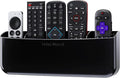 TotalMount Hole-Free Remote Holder – Eliminates the Need to Drill Holes in Your Wall (Premium Black Remote Control Holder for 5 or 6 Remotes)