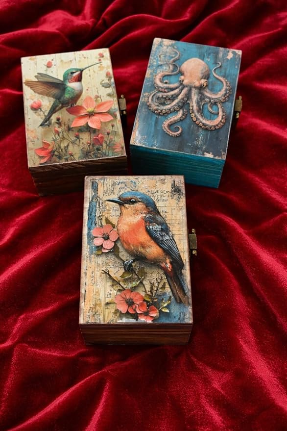 RK Collections Robin Trinket Box I bird Jewelry Keepsake Box I Robin Lovers Gift Idea For Animals (4x2.75)