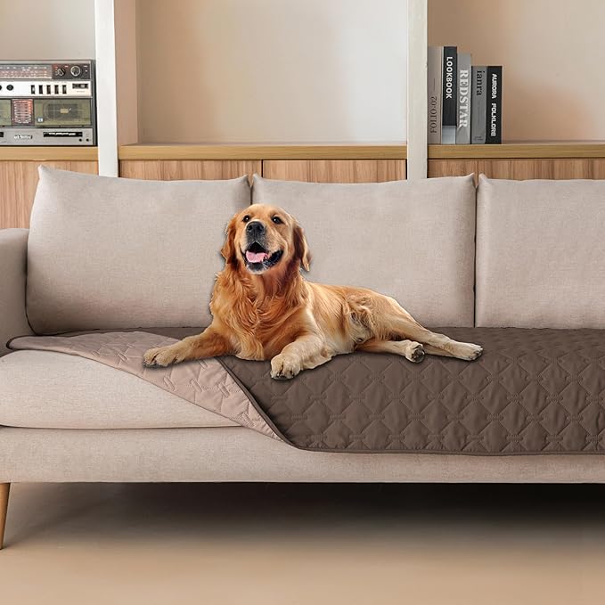 gogobunny 100% Double Sided Waterproof Dog Blanket Soft Pet Bed Cover Reversible Protect Furniture Couch Sofa Car for Puppy Cat Kids (Dark Chocolate/Light Chocolate, 30x80 Inch (Pack of 1))