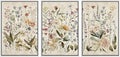 MUDECOR Framed Wall Art Print Set Blooming Wildflowers Illustrations Modern Art Decorative Colorful Chic for Living Room, Bedroom, Office - 16"x24"x3 White