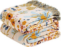 Boho Throw Blanket with Florals & Leaves Embroidery Reversible Lightweight Spring Cotton Gauze Throws for Couch,Bed,Sofa & Chair Decor - Bohemian Living Room Accent Gift 50"x60"