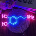 Dopamine Molecule Neon Sign Dimmable LED Light Up Wall Decor Science Chemistry Structure Art Aesthetic Happy Hormone Sign for Lab, Office, Classroom Graduation Christmas Gift(16.3 * 6.5in)
