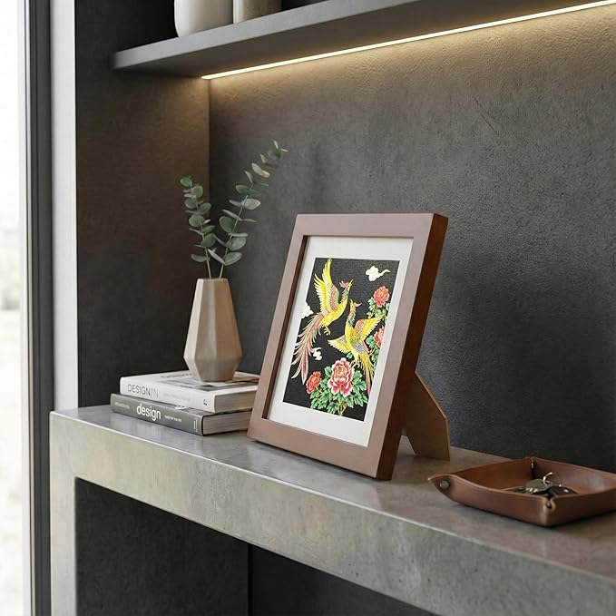 Newscz Framed Wall Art 8.3x8.3 Inch Modern Home Decor for Living Room Bedroom Wall Decor Above Bed & Office Aesthetic Gallery Wall Frame Set Farmhouse & Art Deco Decor Dining Room Kitchen Wall Decor (H-E05)