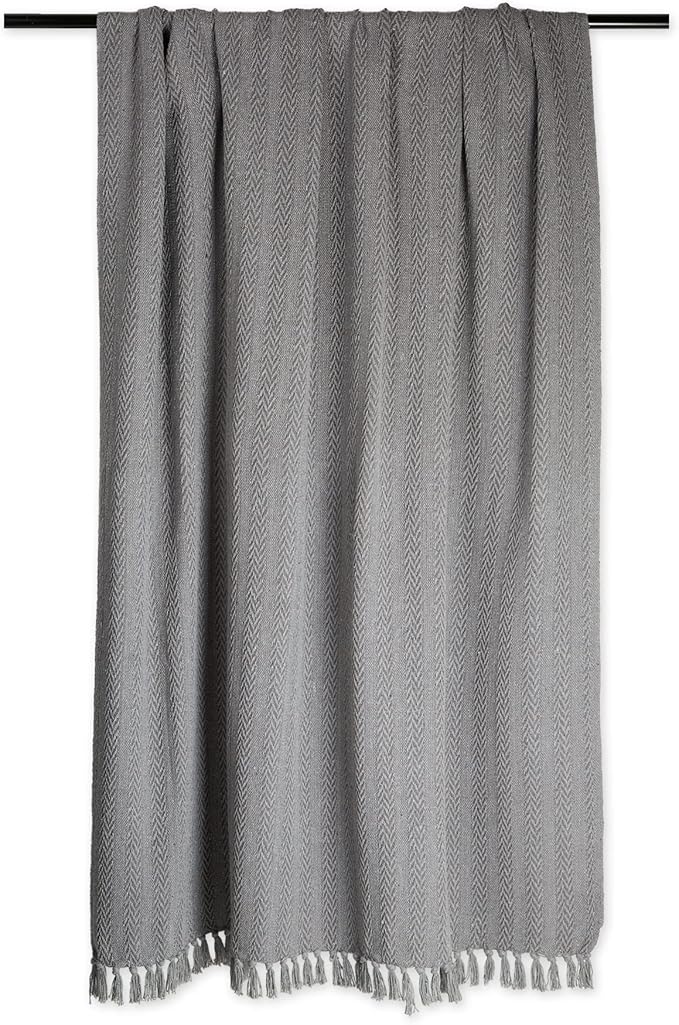 DII Industrial Tonal Textured Woven Throw 50x60, Cool Gray