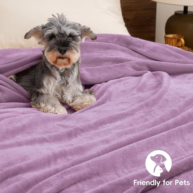 PHF Ultra Soft Fleece Blanket King Size, No Shed No Pilling Luxury Plush Cozy 300GSM Lightweight Blanket for Bed, Couch, Chair, Sofa, Perfect Decorations Gifts, 108" x 90", Valerian