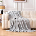 Amazon Basics Chunky Chenille Knit Microfiber Throw Blanket for Couch, Bed and Sofa, Soft and Warm Lightweight Jersey, 60"×80", Grey