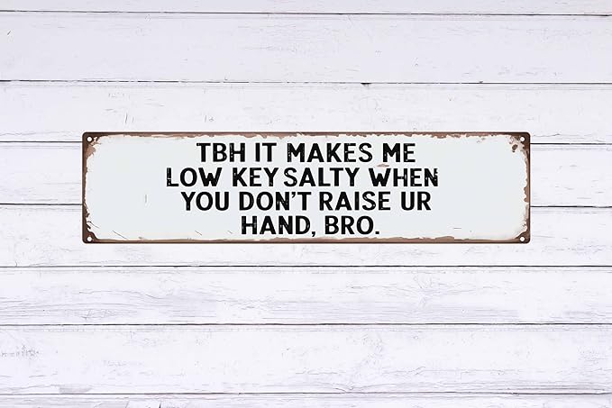 Low Key Salty Metal Sign 4x16in Funny Classroom Plaque for Teacher School Wall Humor Decor