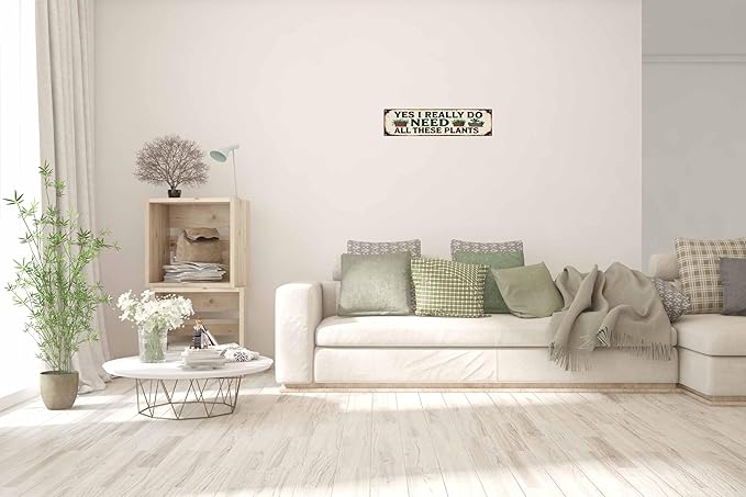 All These Plants Metal Sign 4x16in Boho Garden Plaque for Plant Lover Indoor Jungle Wall Decor