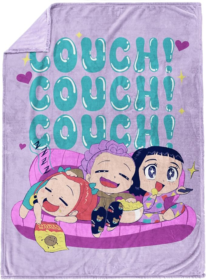 Jay Franco Kids Plush Throw Blanket – Ultra Soft Cozy Plush Fleece for Bed, Couch, Sofa, Home Décor, Official Licensed Huntrix, Purple - Kpop Demon Hunters, 60x90 - Large Blanket