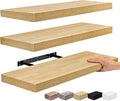 Sorbus Floating Shelves for Wall - 24" Bathroom Shelves, Wall Decor for Bedroom, Kitchen, Living Room, Home Decor & Book Storage - Mounted Floating Shelf with Invisible Brackets (Maple Wood, 3 Pack)