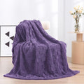 Lavender Fleece Throw Blanket 50”×60” for Couch Sofa Bed,Super Soft Cozy Plush Microfiber Flannel Blanket with 3D Checkered Design Lightweight for Adults,Woman,Girls