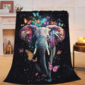 Elephant Blanket Gifts for Women Girls Super Soft Cozy Butterfly Elephant Throw Blanket Warm Fuzzy Plush Fleece Bedding Decor Blanket for Kids Adults Bed 40"X50"