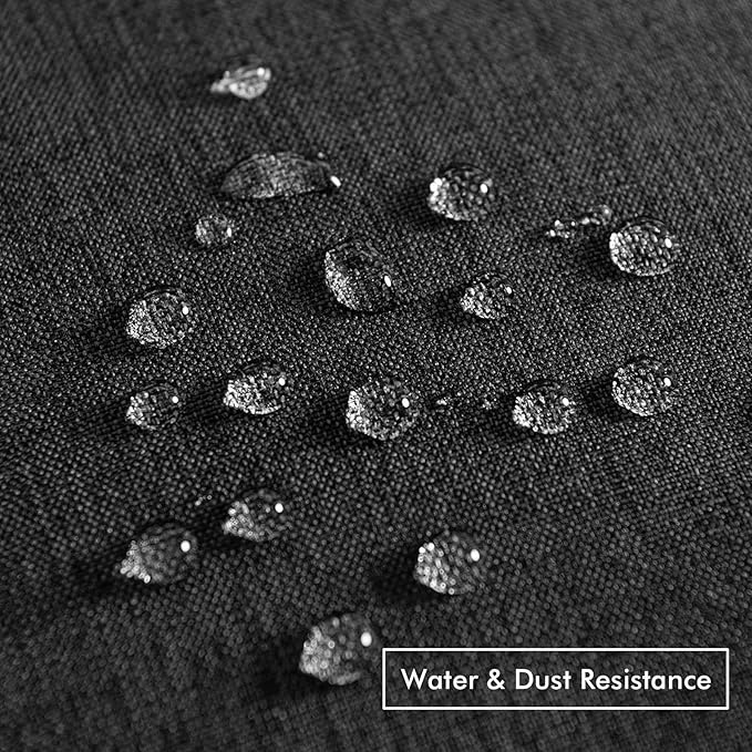 MIULEE Pack of 2 Decorative Outdoor Solid Waterproof Throw Pillow Covers Faux Linen Garden Farmhouse Cushion Cases for Halloween Tent Balcony Couch Sofa 20x20 Inch Black