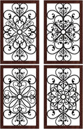 4 Pieces Thicken Rustic Wall Decor Modern Farmhouse Wooden Hollow Carved Design Wall Art for Living Room Bedroom Hallway Decor Office Kitchen Wall Decoration (Traditional Style)