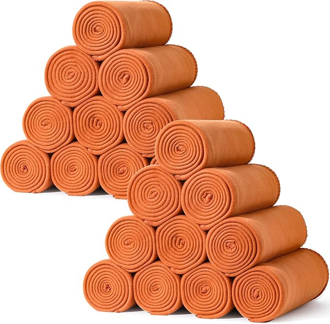 20PCS Terracotta Blankets Bulk 50 X 60, Soft Lightweight Throw Blanket Kit Cozy Blankets Bulk for Bed Sofa Couch Warm Pet Fleece Blanket Set for Wedding Homeless Home Office Travel Gift for Seasons
