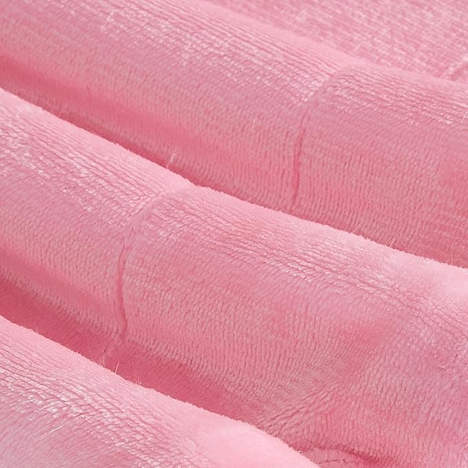 Elegant Comfort Ultra Soft Reversible Flannel Sherpa Blanket - Cozy Silky Fleece Throw for Couch, Bed - Plush Fuzzy Warm Winter Blanket for Gift, King, Light Pink