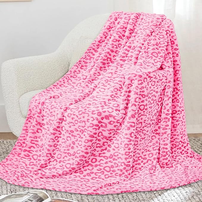 Warm Blanket Pink Soft Fleece Blankets Twin Size Throw Blankets for Bed Couch 60x80 Inches
