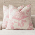Foindtower Set of 2 Linen Floral Throw Pillow Covers Neutral Vintage Print Decorative Cozy Cushion Covers Farmhouse Boho Home Decor for Sofa Chair Couch Bedroom Living Room,24×24 Inch,Light Pink
