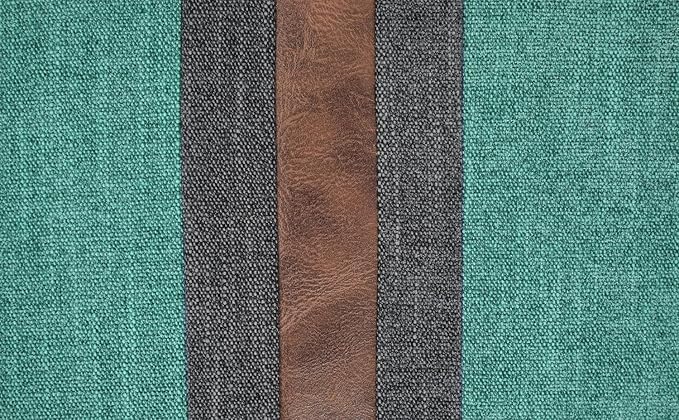 BOYSUM Set of 2 Leather Throw Pillow Covers Cotton Linen Decor Patchwork Pillow Cover Faux Leather Pillows Cover for Couch Sofa Living Room Bedroom,Grass Green 18"x18"