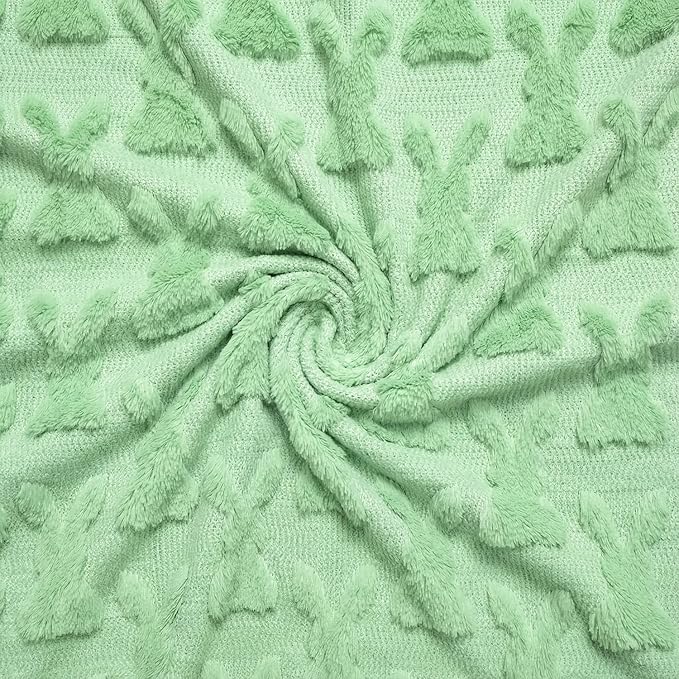 Horaldaily Easter Solid Blanket Throw, Green Rabbits Soft Fuzzy Plush Faux Fur Cozy Blankets for Couch Sofa Bed Lounging, Ideal Gifts for Kids Adults Wife Self, 60x80