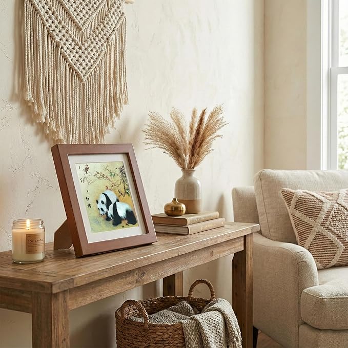 Newscz Framed Wall Art 8.3x8.3 Inch Modern Home Decor for Living Room Bedroom Wall Decor Above Bed & Office Aesthetic Gallery Wall Frame Set Farmhouse & Art Deco Decor Dining Room Kitchen Wall Decor (H-A03)
