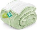 Utopia Bedding Sherpa Blanket King Size (Sage Green, 90x102 Inches) - Soft Lightweight Plush Fleece Reversible Blanket for Bed, Sofa, Couch, Camping and Travel