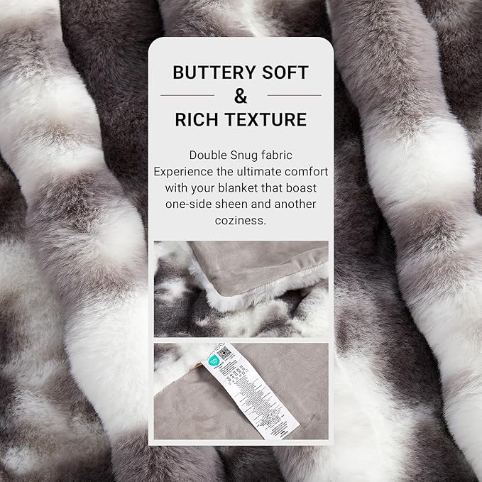 SAPHREAS Faux Fur Throw Blanket for Couch, Fluffy Fuzzy Bubble Blanket for Sofa Bed Living Room, Decor Soft Cozy Gifts for Women Men, 60x80” Tie Dye Grey