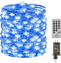 Minetom Fairy Lights with Remote, 66 Feet 200 Led Firefly String Lights Plug in for Bedroom Home Wall Ceiling Christmas Tree Wreath Craft Wedding Party Indoor Outdoor Decoration,Blue