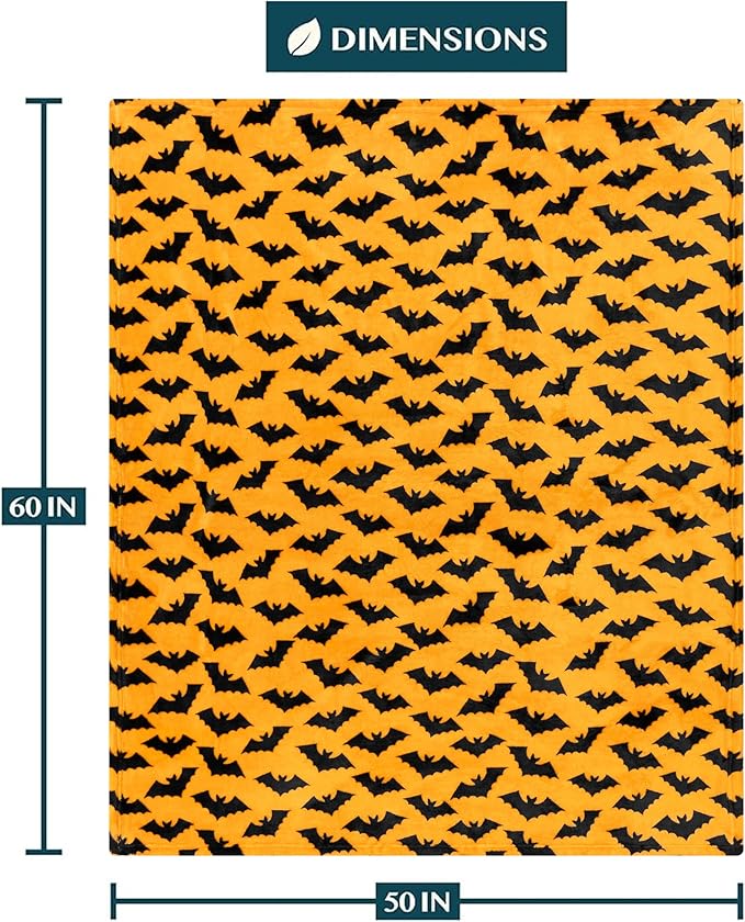 PAVILIA Halloween Throw Blanket for Couch | Bat Fall Halloween Fleece Blanket | Soft, Plush, Warm Black Fall Cabin Throw, 60x80 (Bat Halloween)