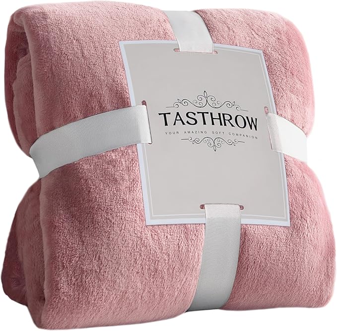 TASTHROW Pink Throw Blanket 60x80 Inches, Soft Plush Cozy Fleece Flannel Throw Blanket, Lightweight Warm Throws for Bed, Couch, Bedroom and Living Room, All Seasons