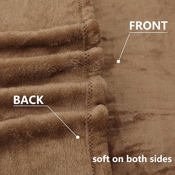 NANPIPER Fleece Blankets Super Soft Flannel Fuzzy Blanket for Bed Couch Luxury Cozy Plush Microfiber Blanket-Twin Size Coffee Brown