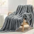 Gray Fleece Throw Blanket for Couch, 320GSM Super Soft Cozy Blanket for Home Decor, Perfect Cozy Gifts for Women Men Gifts, Lightweight All Season Couch Blanket, 50x70 Inches