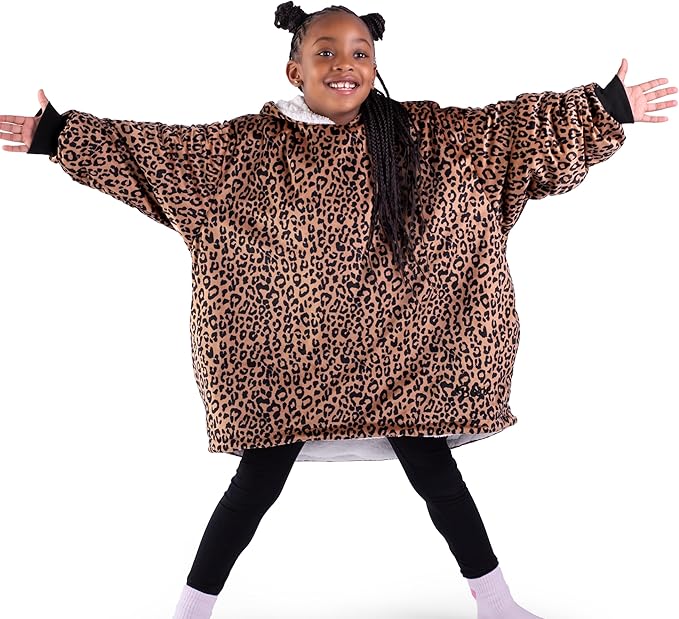 Bare Home Wearable Blanket Hoodie - Soft Plush Sherpa - Warm and Cozy - Oversized Wearable Blanket - Adult & Kid Sizes