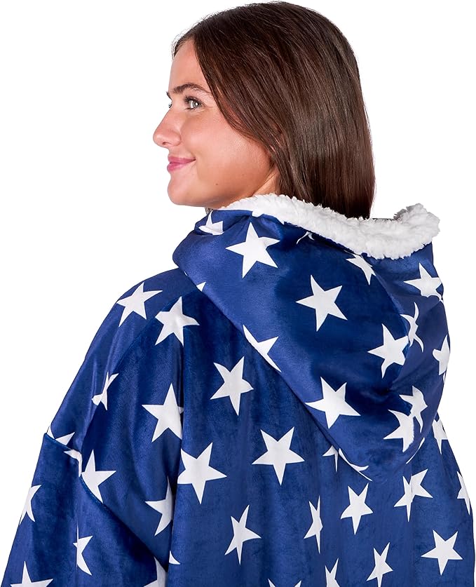 Bare Home Wearable Blanket Hoodie - Soft Plush Sherpa - Warm and Cozy - Oversized Wearable Blanket - Adult & Kid Sizes