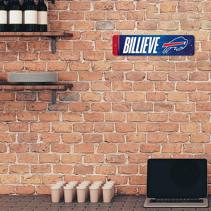 Rico Industries NFL Football Metal Street Sign 4" x 15" Home Décor - Bedroom - Office