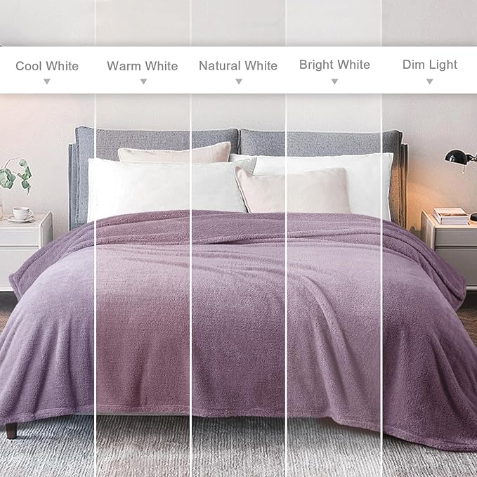 Exclusivo Mezcla Soft Fleece Throw Blanket for Couch, Super Soft Velvet Plush Fleece Blankets, Fuzzy Cozy and Warm for Winter, 50x60 Inches, Grayish Purple
