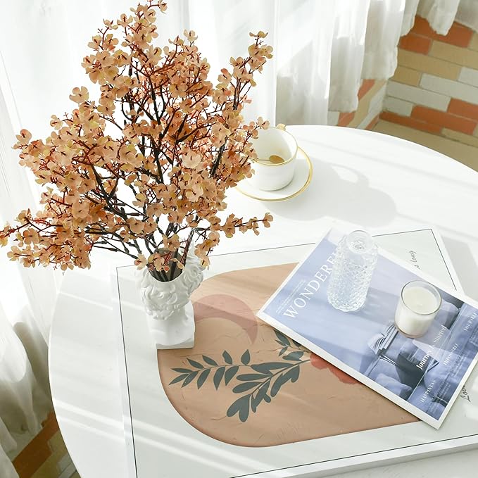 Mandy's Light Brown Artificial Baby’s Breath Flowers 15 Bundles Silk Gypsophila, 18.5 Inch European Style Modern Home Decor Centerpiece, Neutral Wedding Flower Arrangements