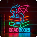 Read Books Neon Sign Book Dragon neon sign for wall decor
