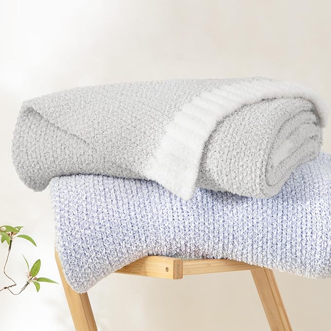 Whale Flotilla Knit Blanket Twin Size, Ultra Soft Warm Reversible Cozy Decorative Blankets for Couch Sofa and Bed, 60x80 Inch, Grey