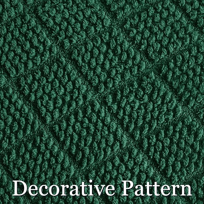 Whale Flotilla Fuzzy Fleece Queen Size Blanket for Bed, Soft Fluffy Jacquard Waffle Blankets for All Season, Lightweight and Warm, 90x90 Inch, Emerald Green