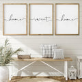 Set of 3 Framed Farmhouse Home Sweet Home Sign Above Bed Wall Decor for Bedroom Decor Wall Art Wood Signs