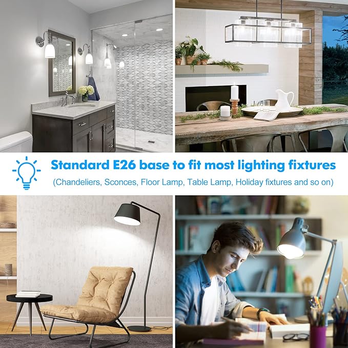 LED Light Bulbs, 100 Watt Equivalent A19 LED Bulbs, 13W 5000K Daylight White 1500 Lumens Non-Dimmable Bright E26 Edison Medium Screw Bulbs for Home Bedroom Living Room Office Outdoor Lamp, 30-Pack