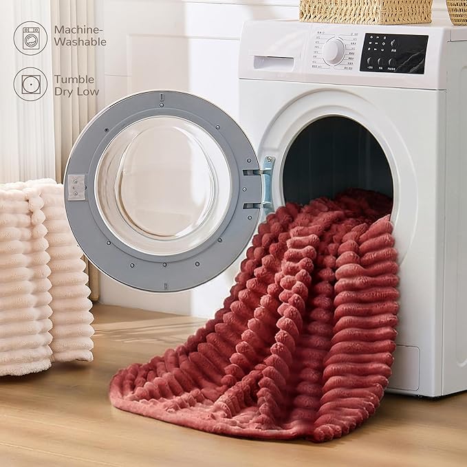 Rose Red Fleece Throw Blanket for Couch, 320GSM Super Soft Cozy Blanket for Home Decor, Perfect Cozy Gifts for Women Men Gifts, Lightweight All Season Couch Blanket, 50x60 Inches